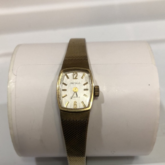 Benrus 17 Jewel Gold Tone Ladies Watch With Stainless Steel Case Vintage main image 8